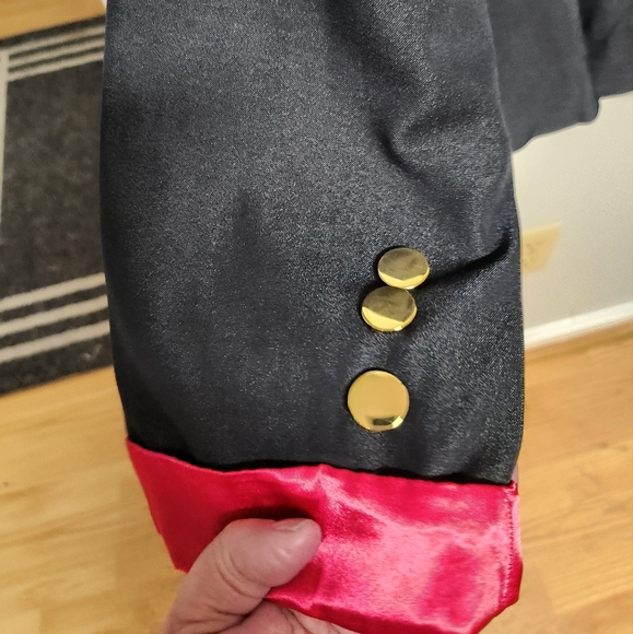 Beautiful Iman peplum jacket, black/dark navy w/pink lining, size 1X, NEW - Picture 2 of 5